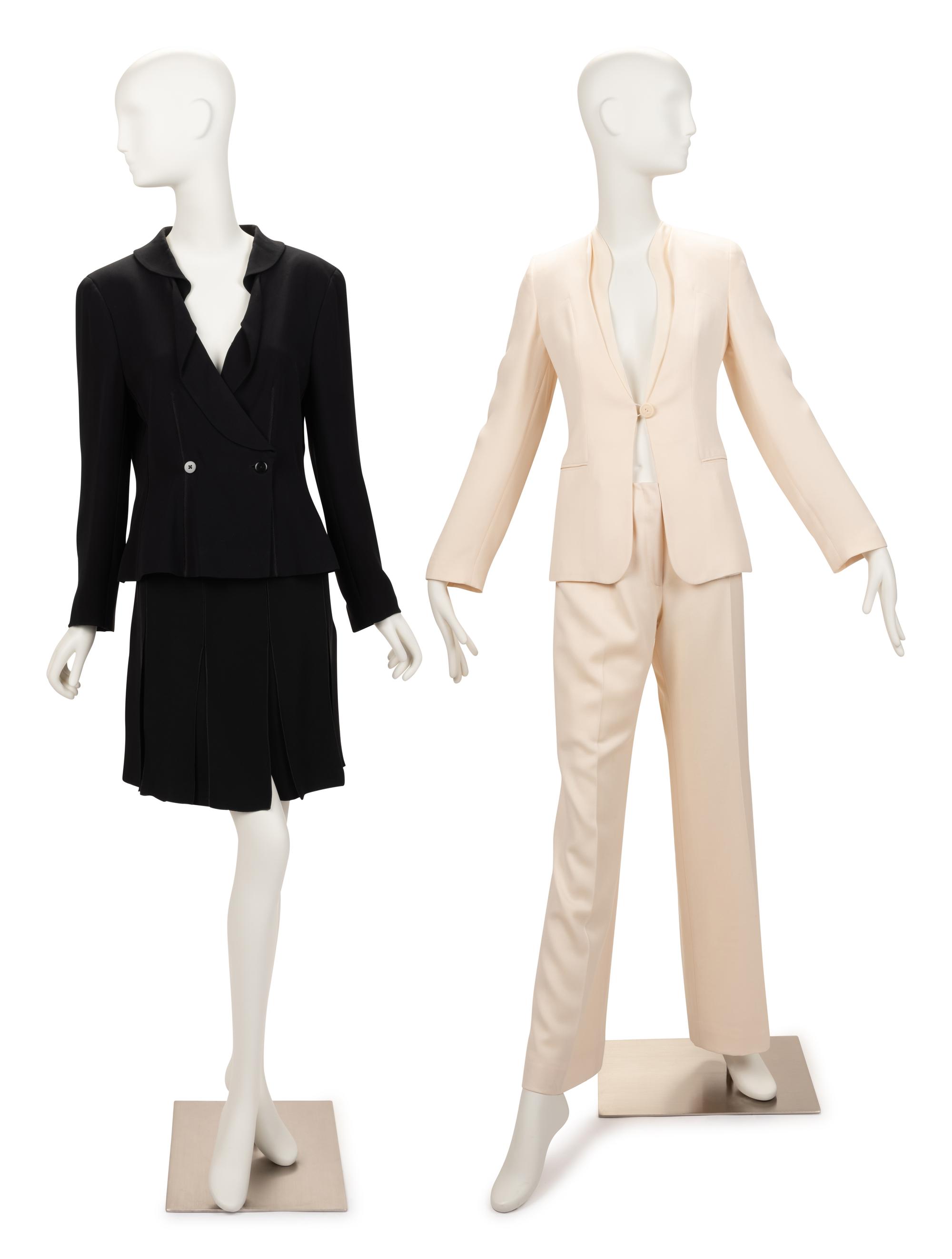 Two Designer Suits: One Armani Skirt Suit, One Armani Jacket, One J. Mendel Pant, 2000-20s
