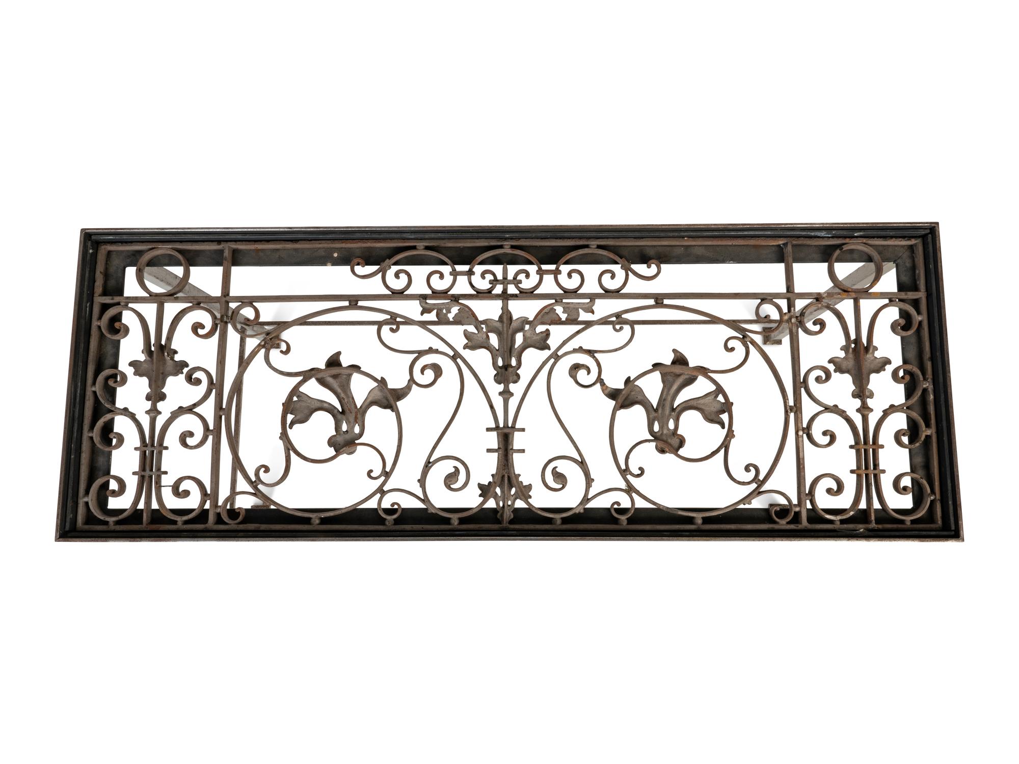 A Steel Console Table with a Cast Iron Grate-Inset Top — 20TH CENTURY