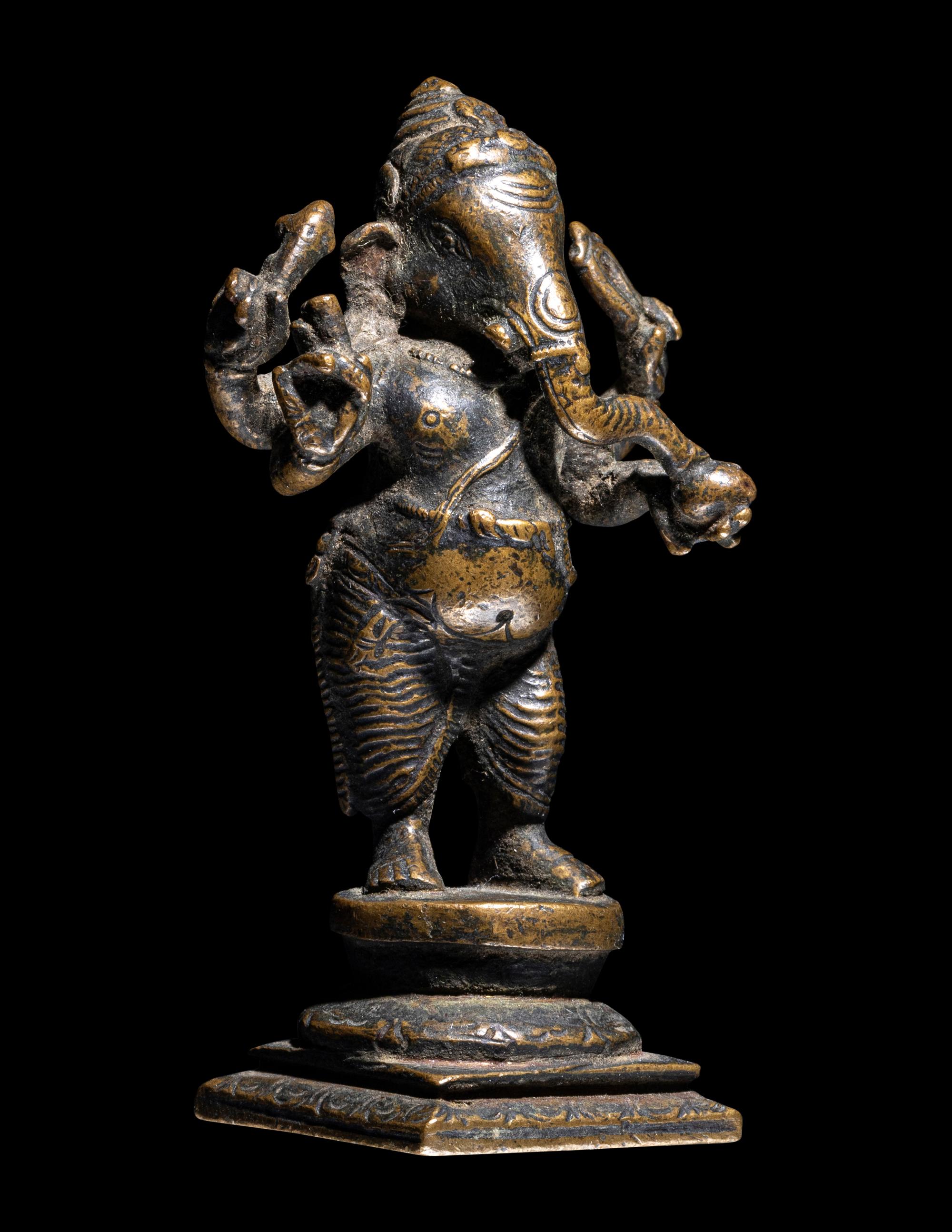 An Indian Bronze Figure of Standing Ganesha