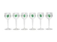 A Set of Six Rare Moser Cut and Etched Glass Wine Stems