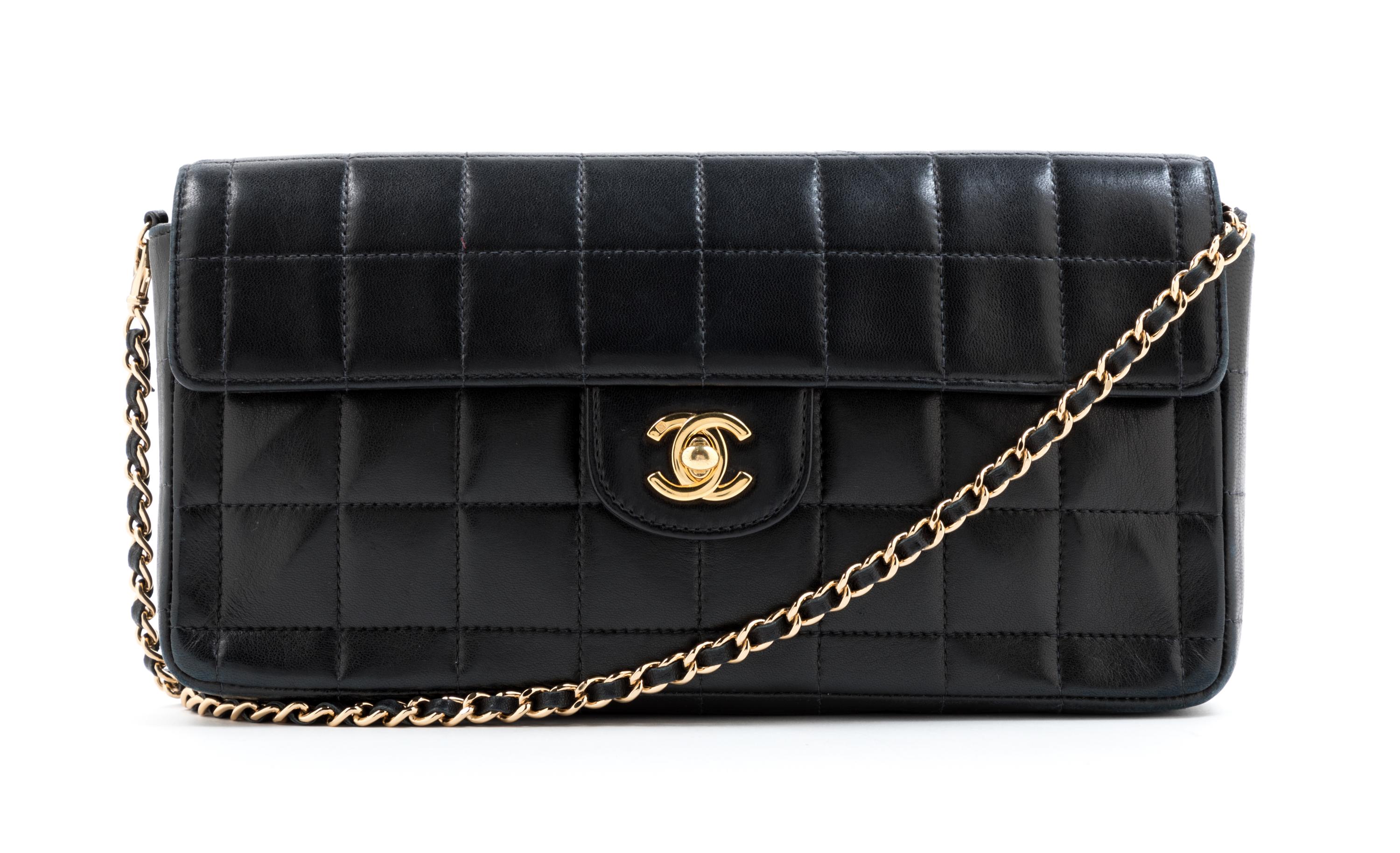 Chanel Black Leather Quilted Flap Bag, 1990-2000s