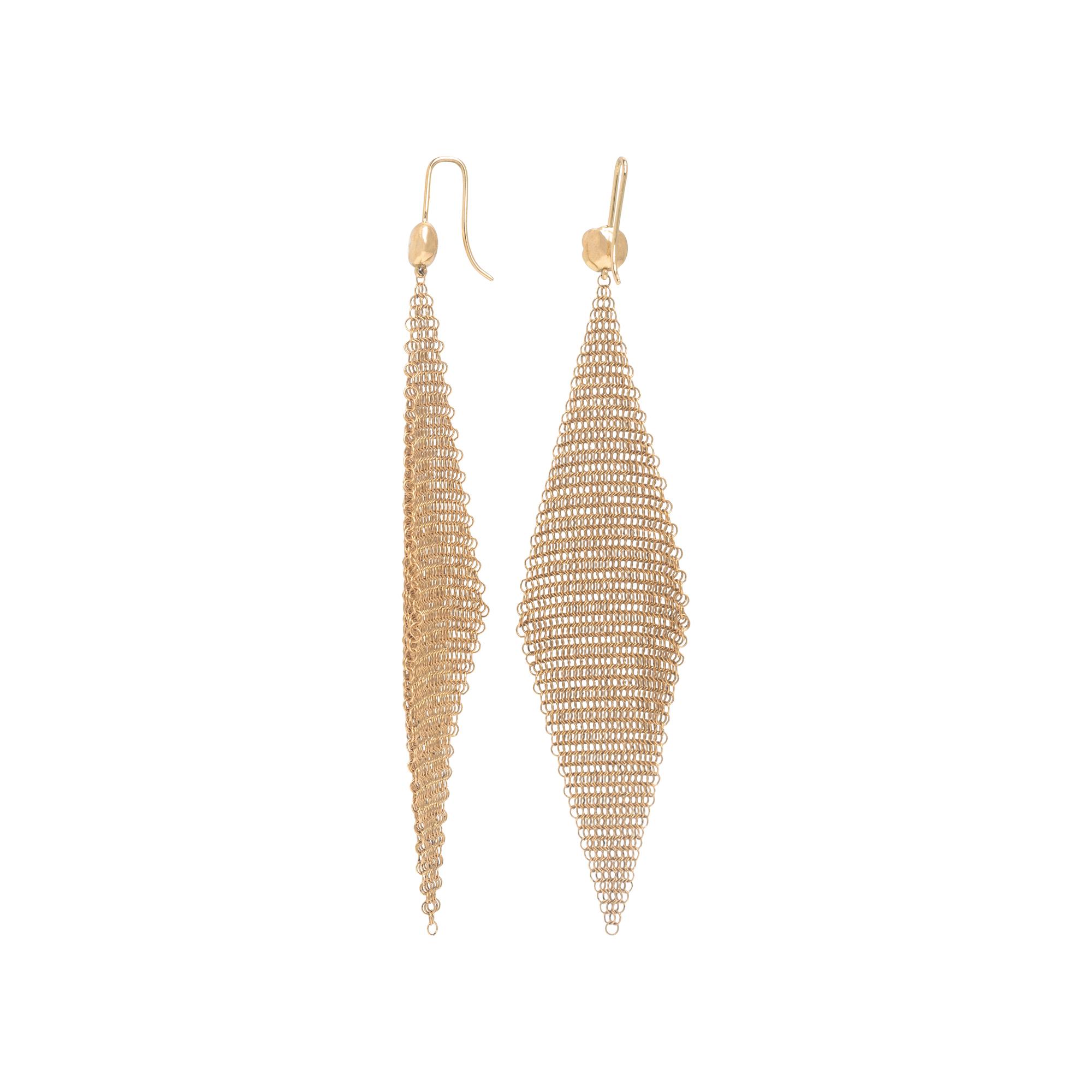 Tiffany & Co., Elsa Peretti, Yellow Gold Mesh Necklace and Earrings