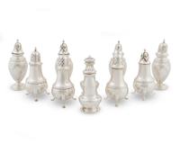 Ten American Silver Standing Salt and Peppers — 20TH CENTURY