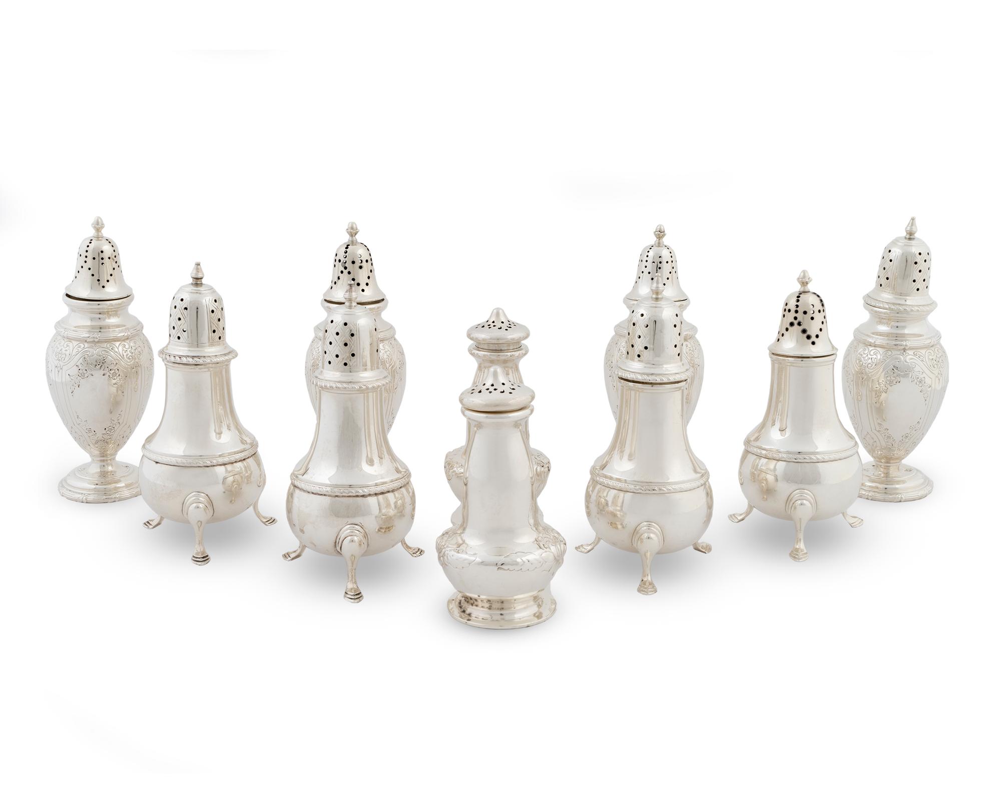 Ten American Silver Standing Salt and Peppers — 20TH CENTURY