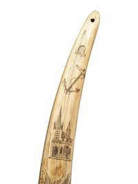 A Scrimshaw Walrus Tusk