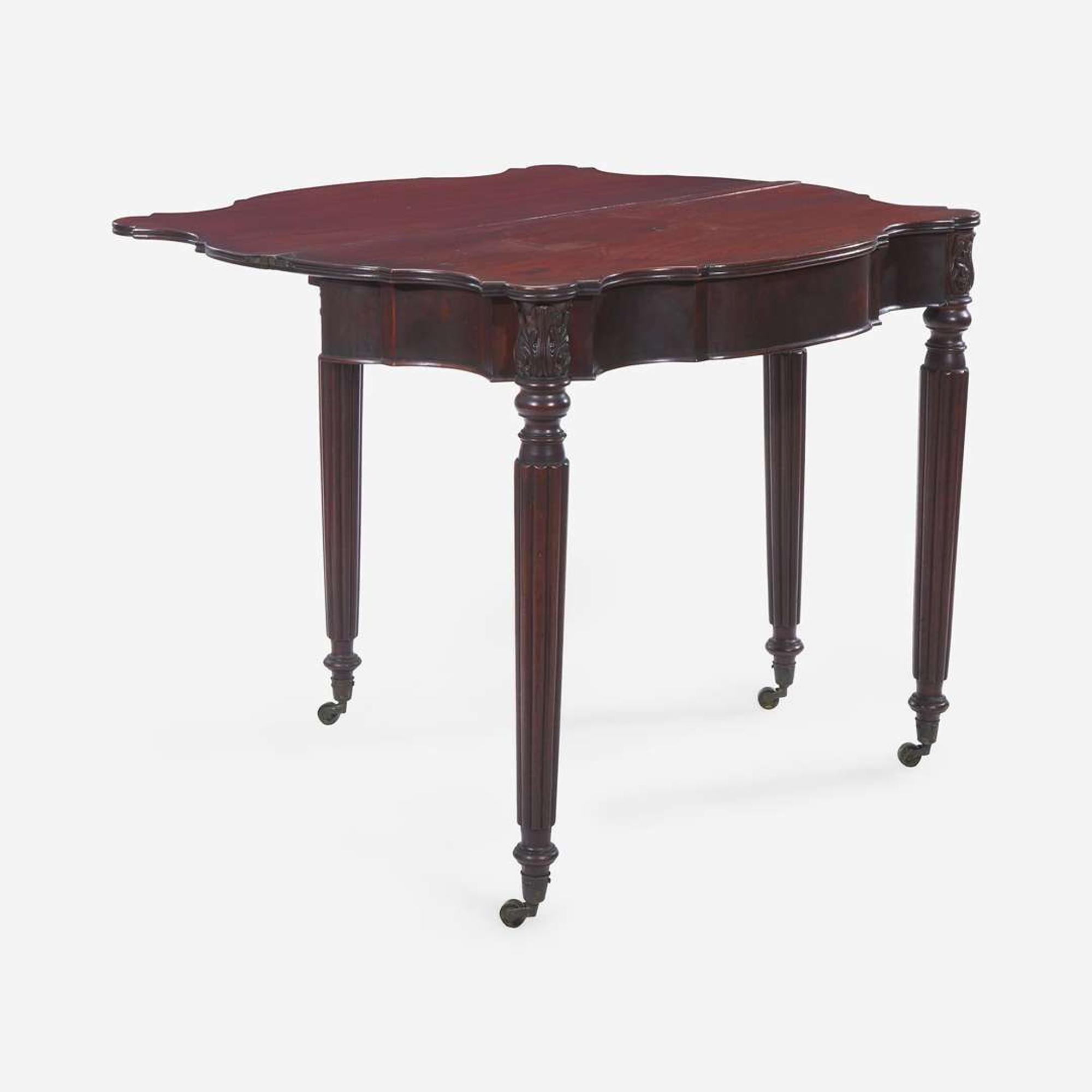 A Federal carved mahogany card table Salem or Boston, MA, circa 1820