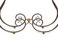 A Wrought Iron and Parcel Gilt Marble Top Console Table