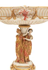 A Capodimonte Porcelain Figural Seventeen-Piece Table Garniture