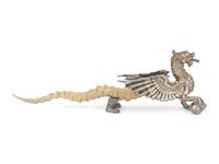 A Victorian Silver-Plate and Horn Dragon Lighter
