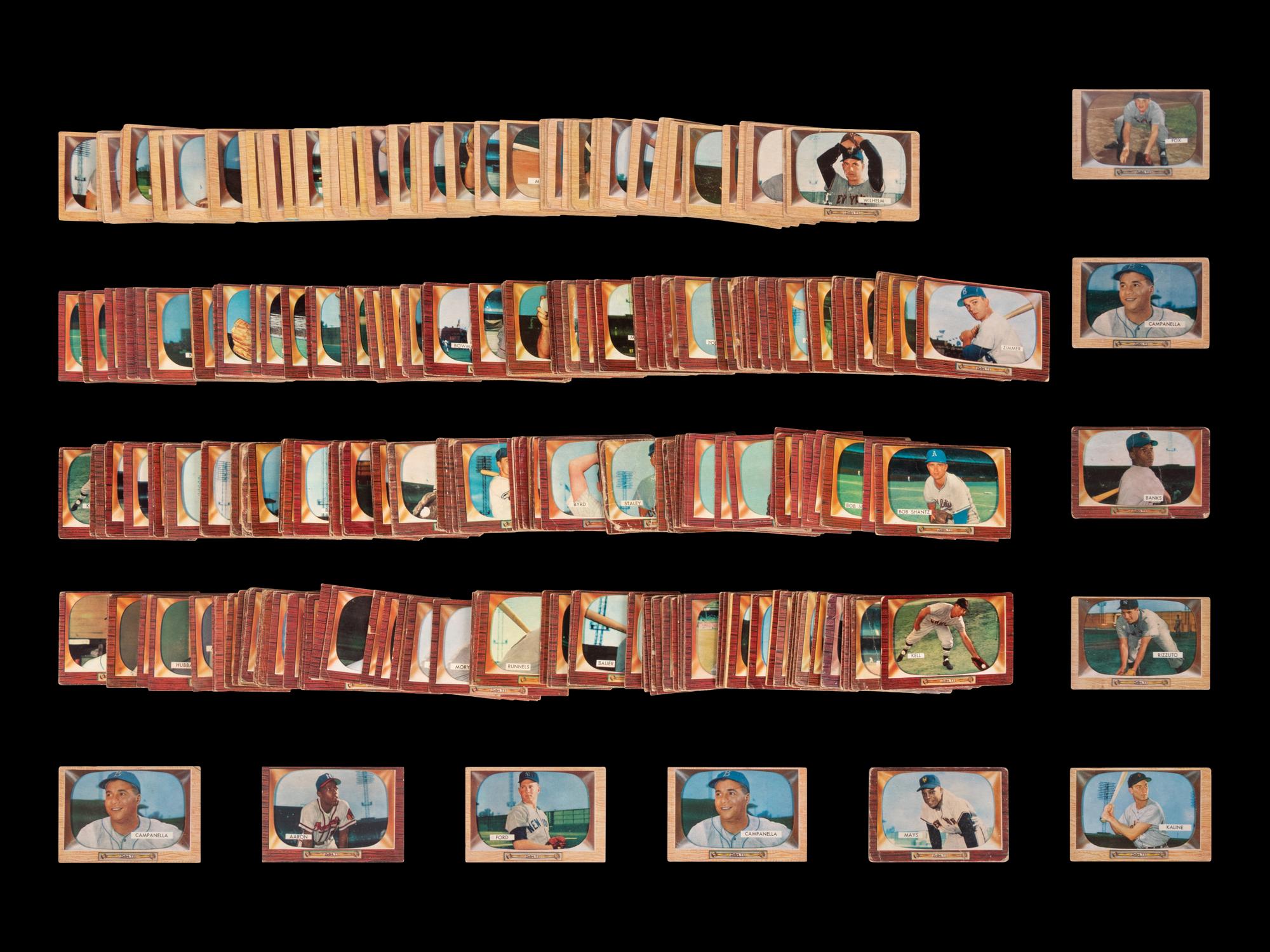 A Group of Over 475 1955 Bowman Baseball Cards Including Willie Mays, Hank Aaron and Multiple Hall of Famers