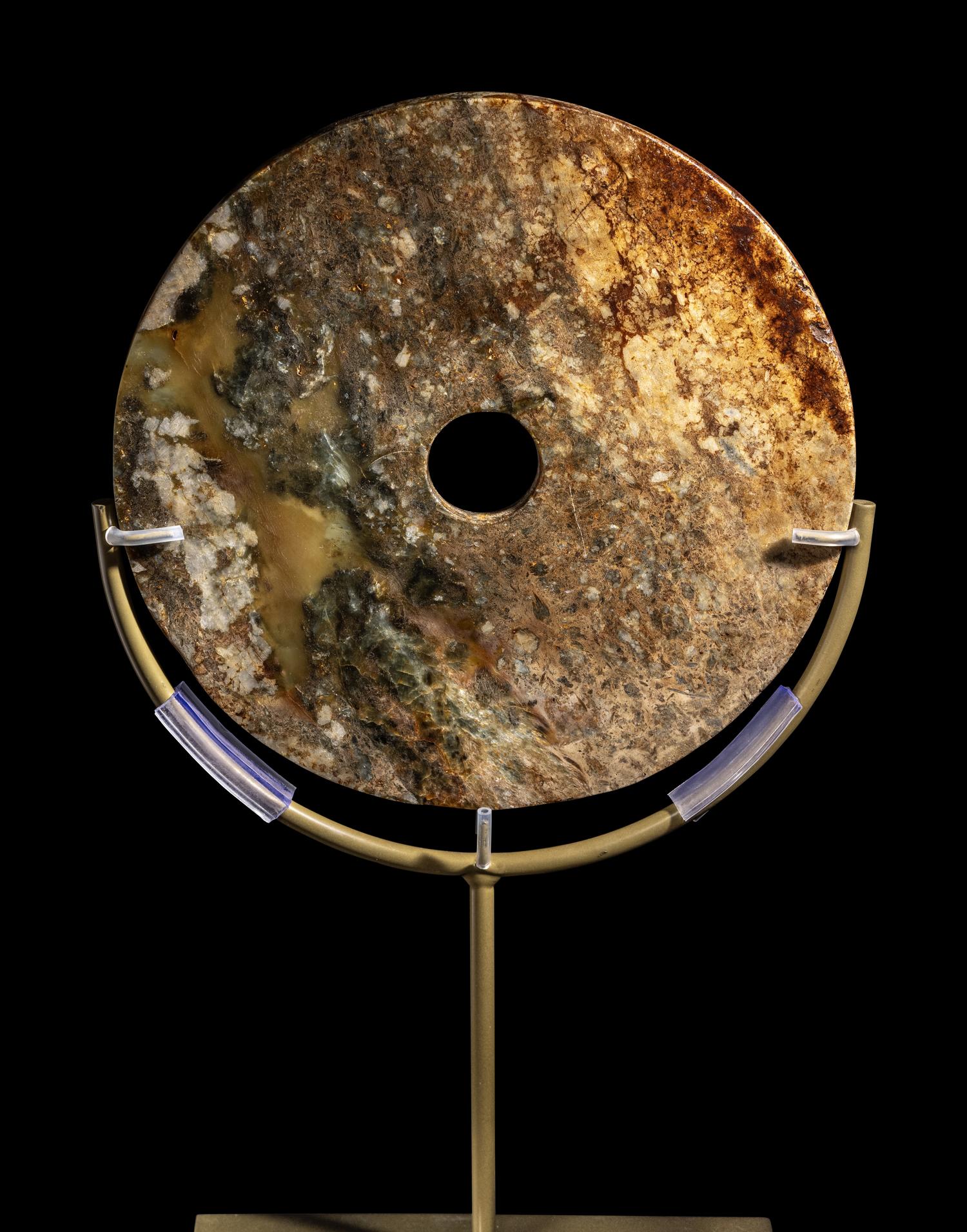 Two Chinese Jade Bi Discs