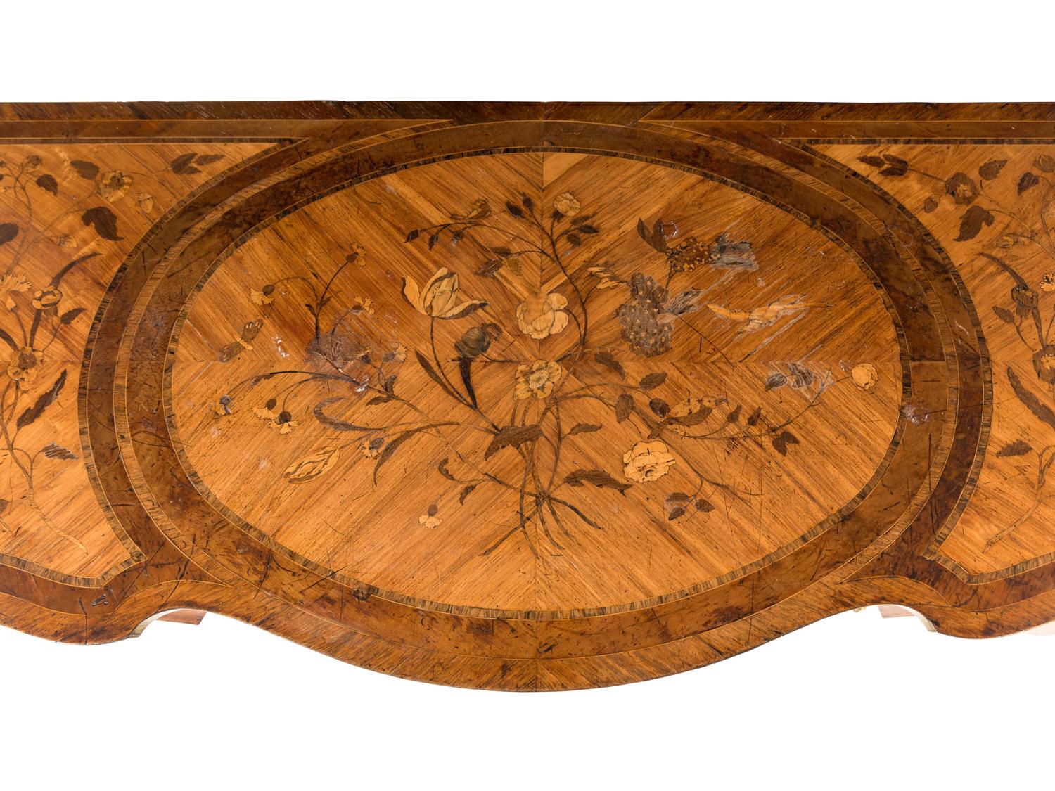 A George III Rosewood, Satinwood and Marquetry Side Table