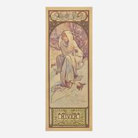 Alphonse Mucha (Czech, 1860–1939) Automne; together with Hiver from 'Les Saisons' (A Pair)