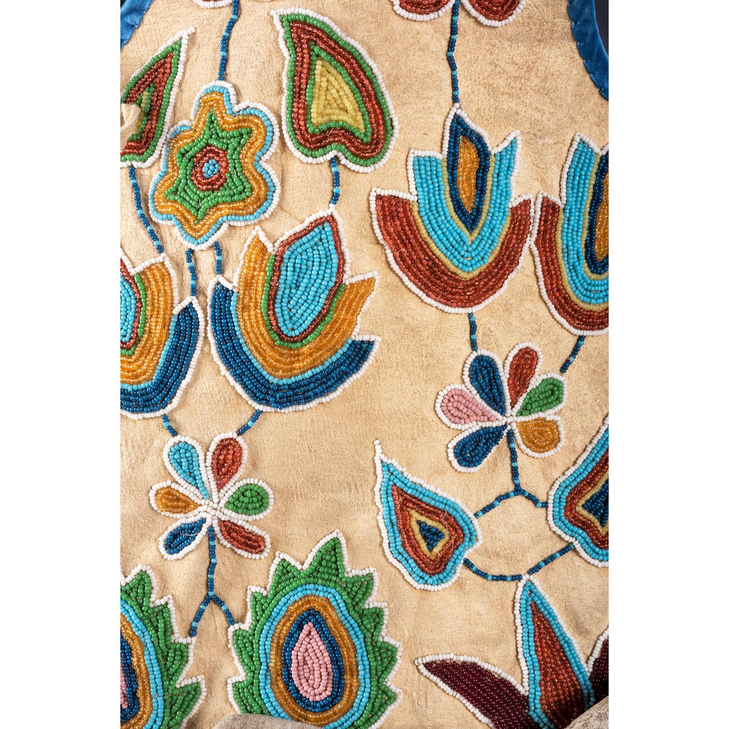 Apsáalooke (Crow) Beaded Hide Vest, Gauntlets, Pants, and Moccasins