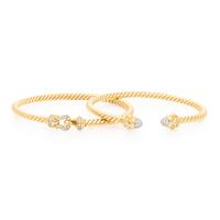 DAVID YURMAN, TWO YELLOW GOLD AND DIAMOND 'CABLESPIRA' BRACELETS
