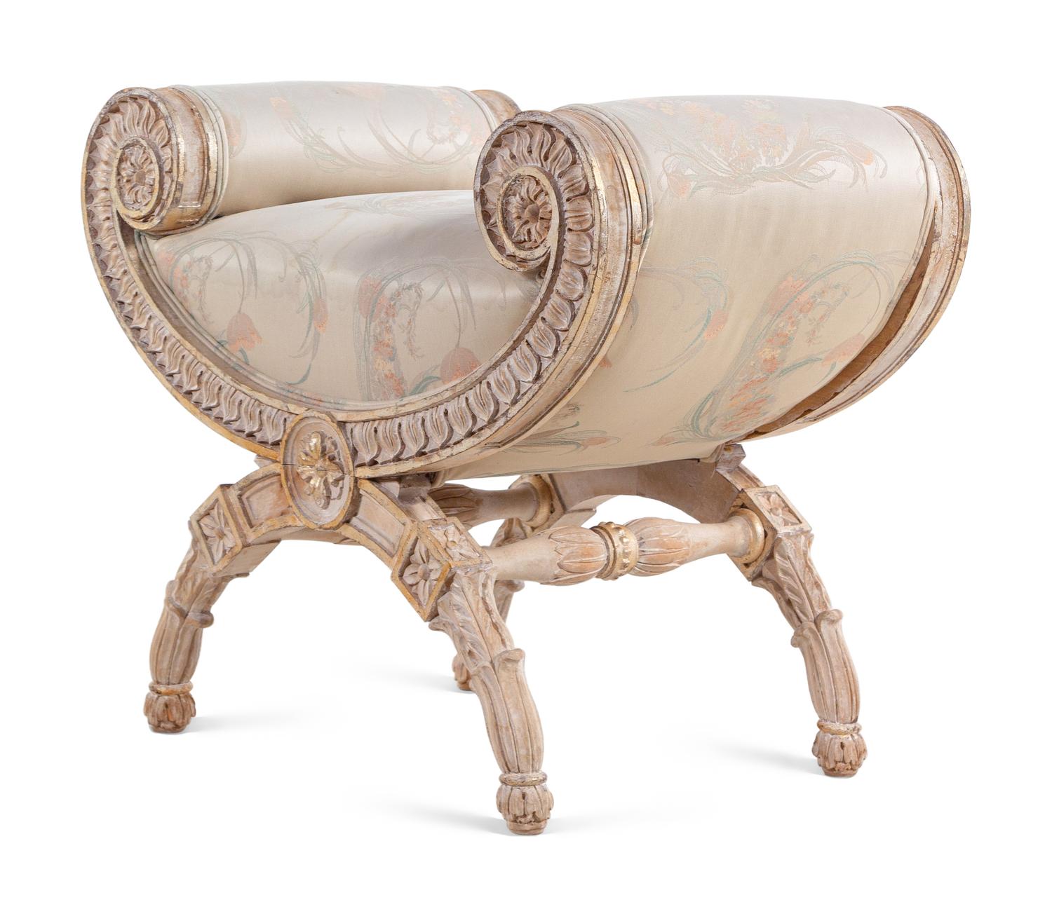 An Italian Silvered Wood Bench