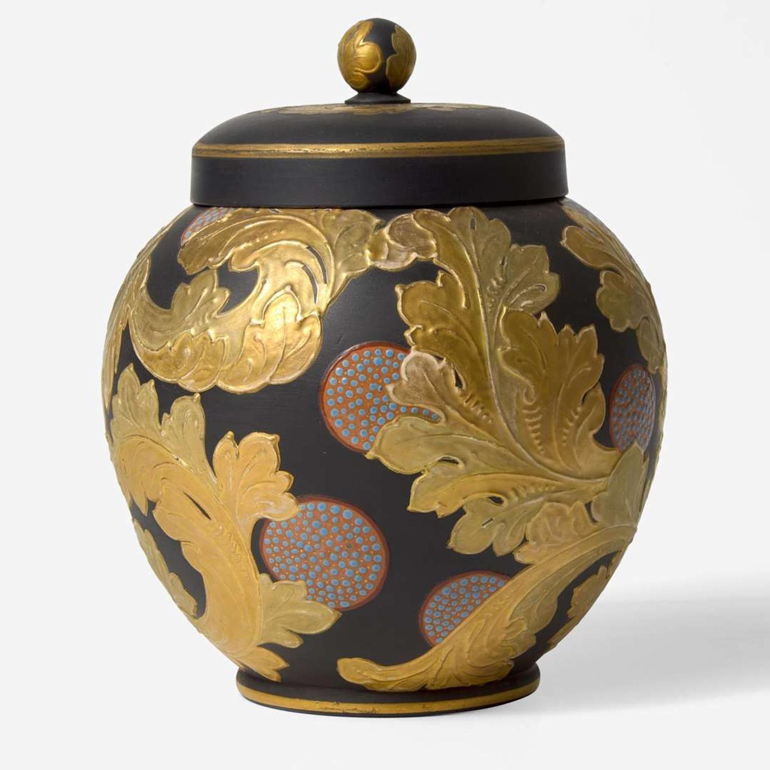 A Wedgwood Auro Basalt Covered Potpourri Jar UK, circa 1885