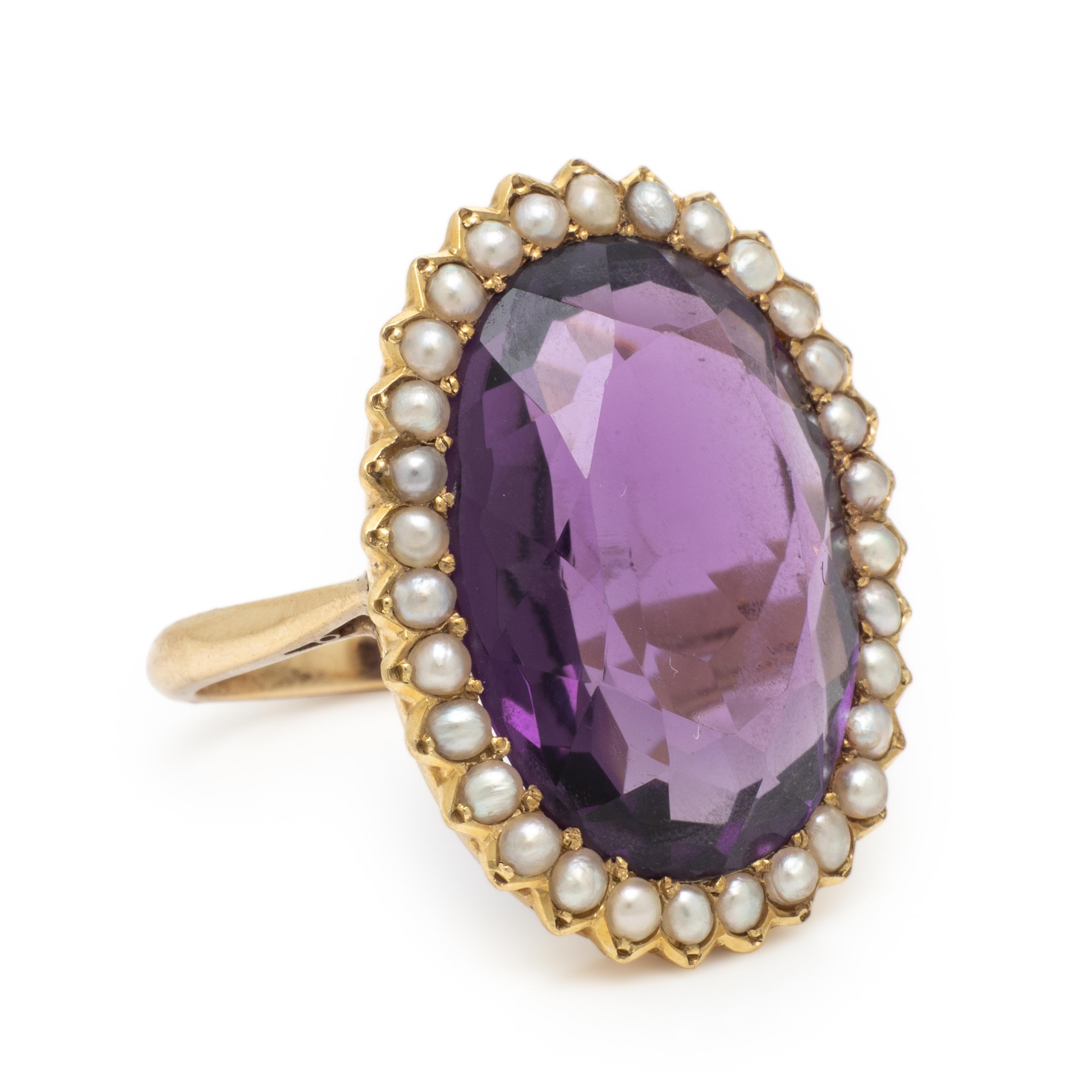 Amethyst and Yellow Gold Earrings and Ring