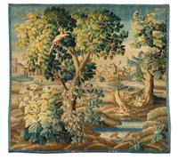 A French Verdure Wool Tapestry Height 89 1/2 x width 82 1/2 inches. — 18TH CENTURY