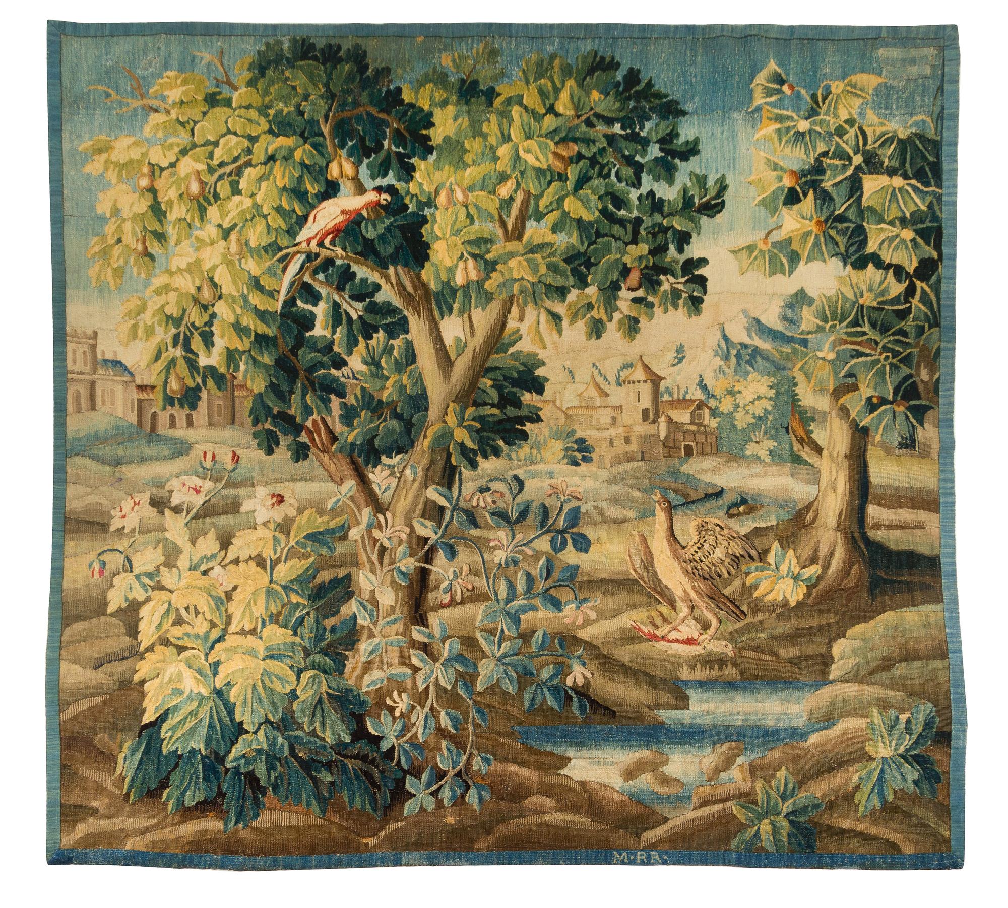 A French Verdure Wool Tapestry Height 89 1/2 x width 82 1/2 inches. — 18TH CENTURY