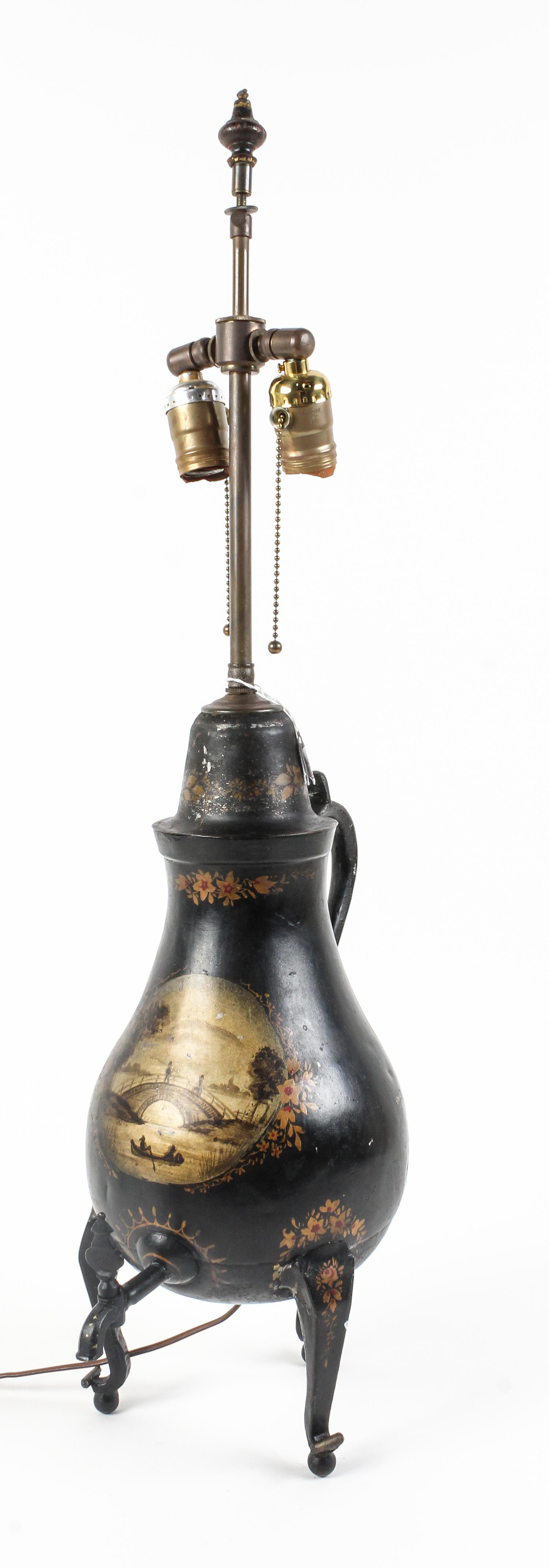 A Painted Tole Kettle