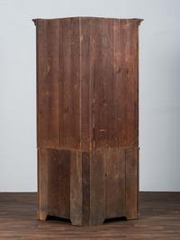 A Federal Green-Painted Pine and Poplar Corner Cupboard
