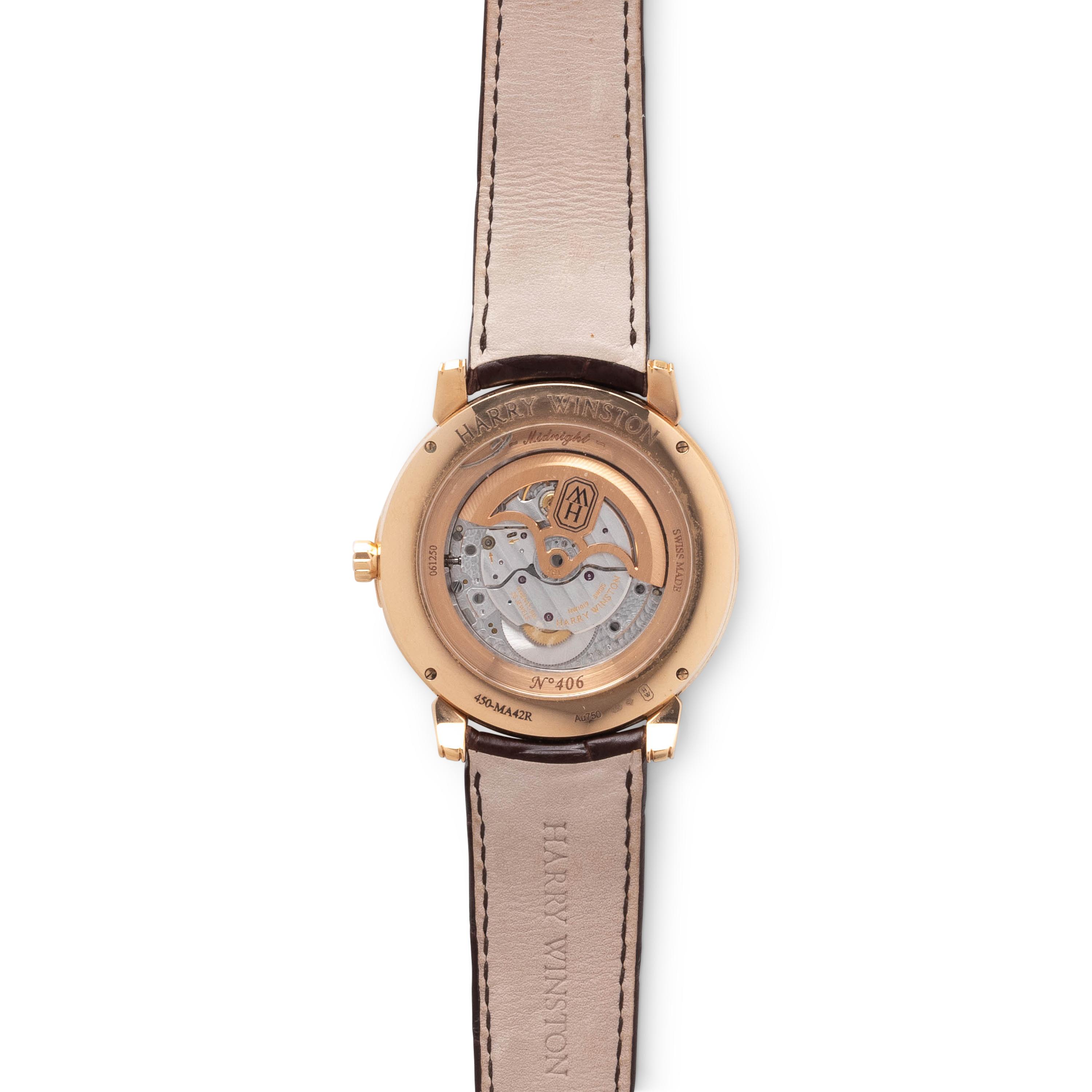 HARRY WINSTON, REF. 42RR001 18K PINK GOLD 'MIDNIGHT' WRISTWATCH