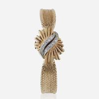 Glycine Concealed Lady's Gold and Diamond Dress Watch Swiss
