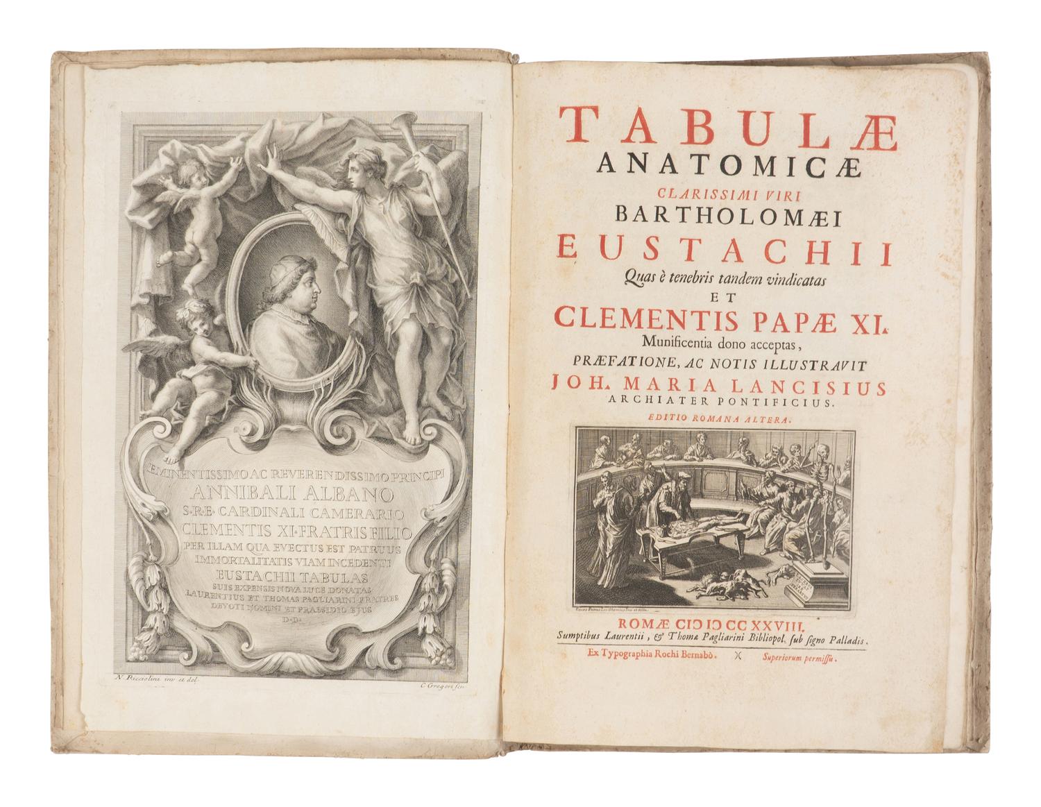 [SCIENCE & MEDICINE]. EUSTACHI, Bartolomeo (d. 1574). Tabulae Anatomicae Clarissimi viri Bartholomaei Eustachii . Rome: Laurentii & Thoma Pagliarini, 1728