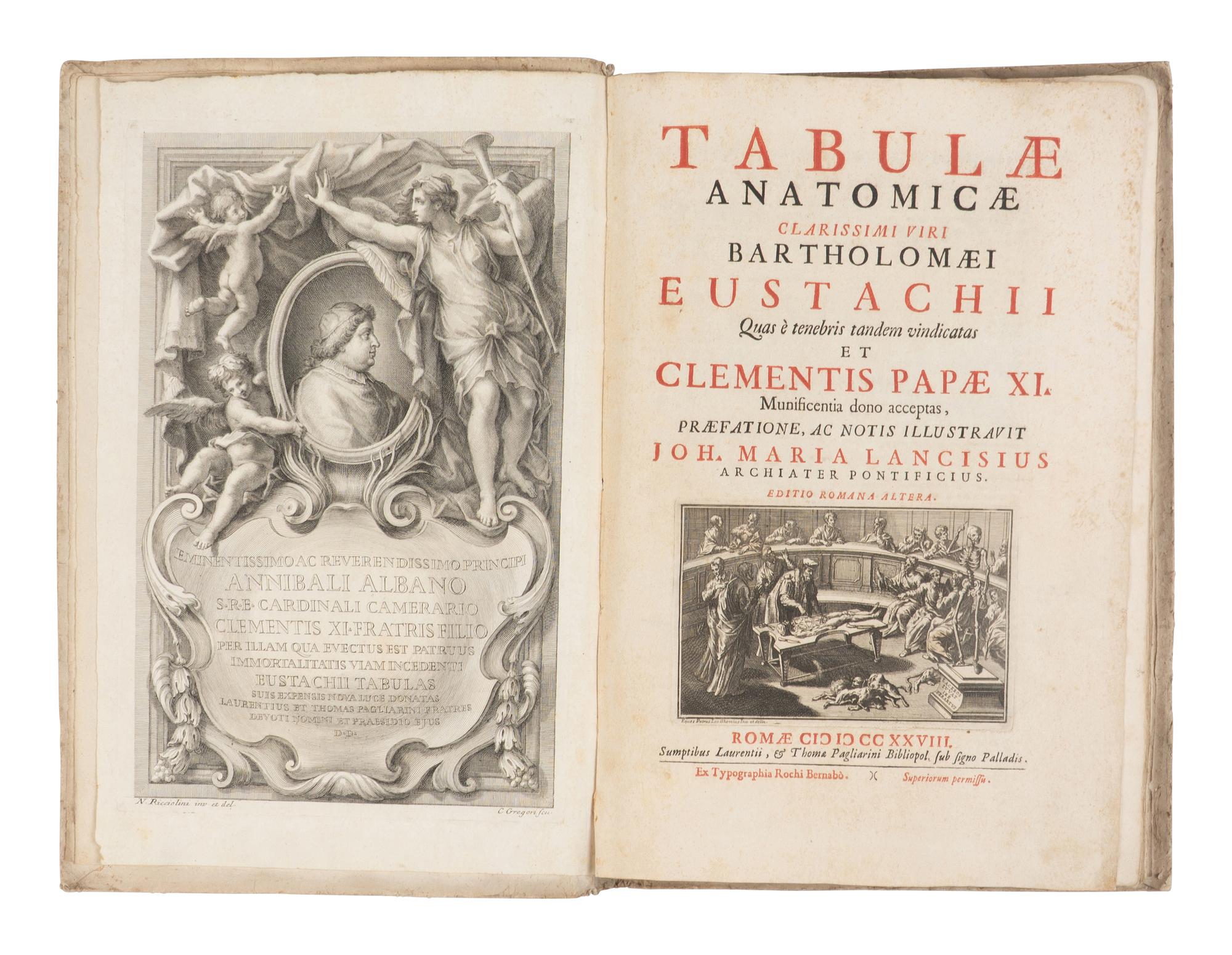 [SCIENCE & MEDICINE]. EUSTACHI, Bartolomeo (d. 1574). Tabulae Anatomicae Clarissimi viri Bartholomaei Eustachii . Rome: Laurentii & Thoma Pagliarini, 1728