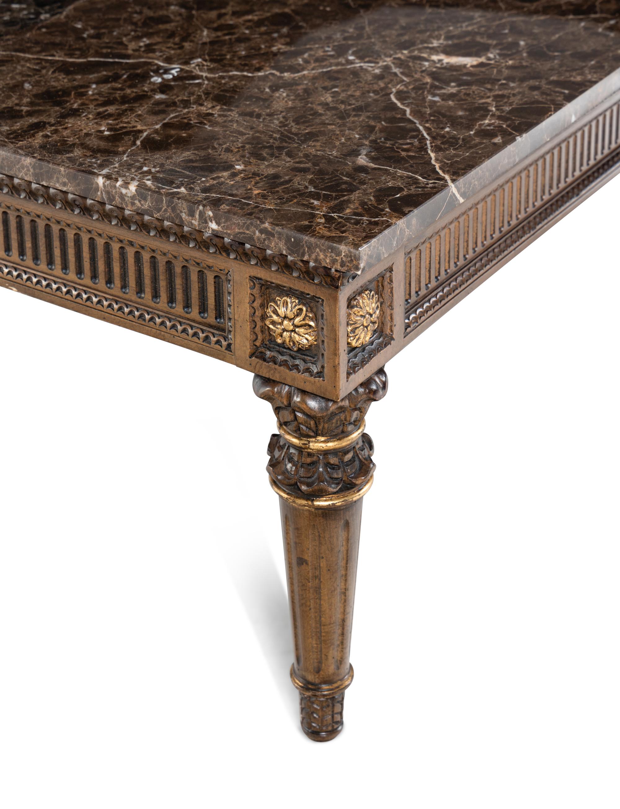 A Louis XVI Style Painted Marble-Top Low Table