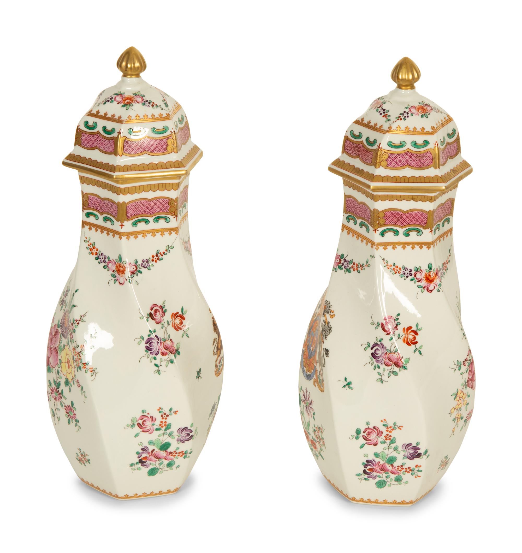 A Pair of Porcelaine de Paris Covered Vases