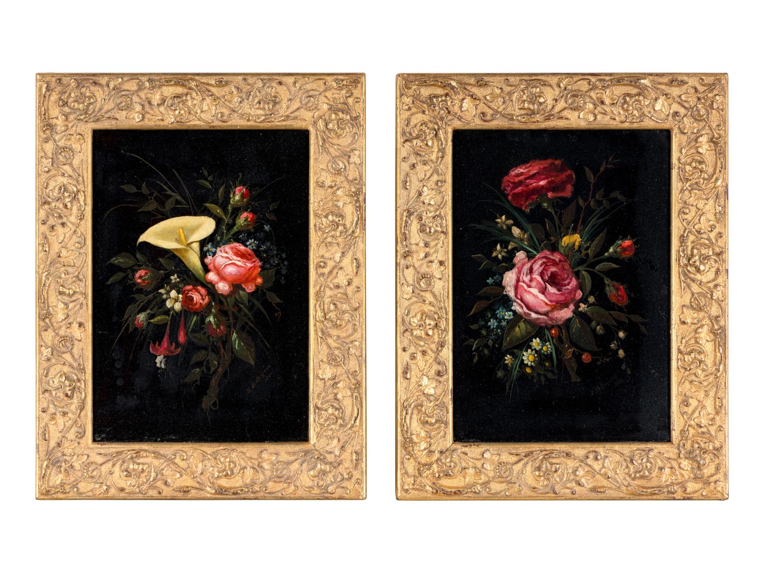 Still Life with Flowers (a pair of works), 1880