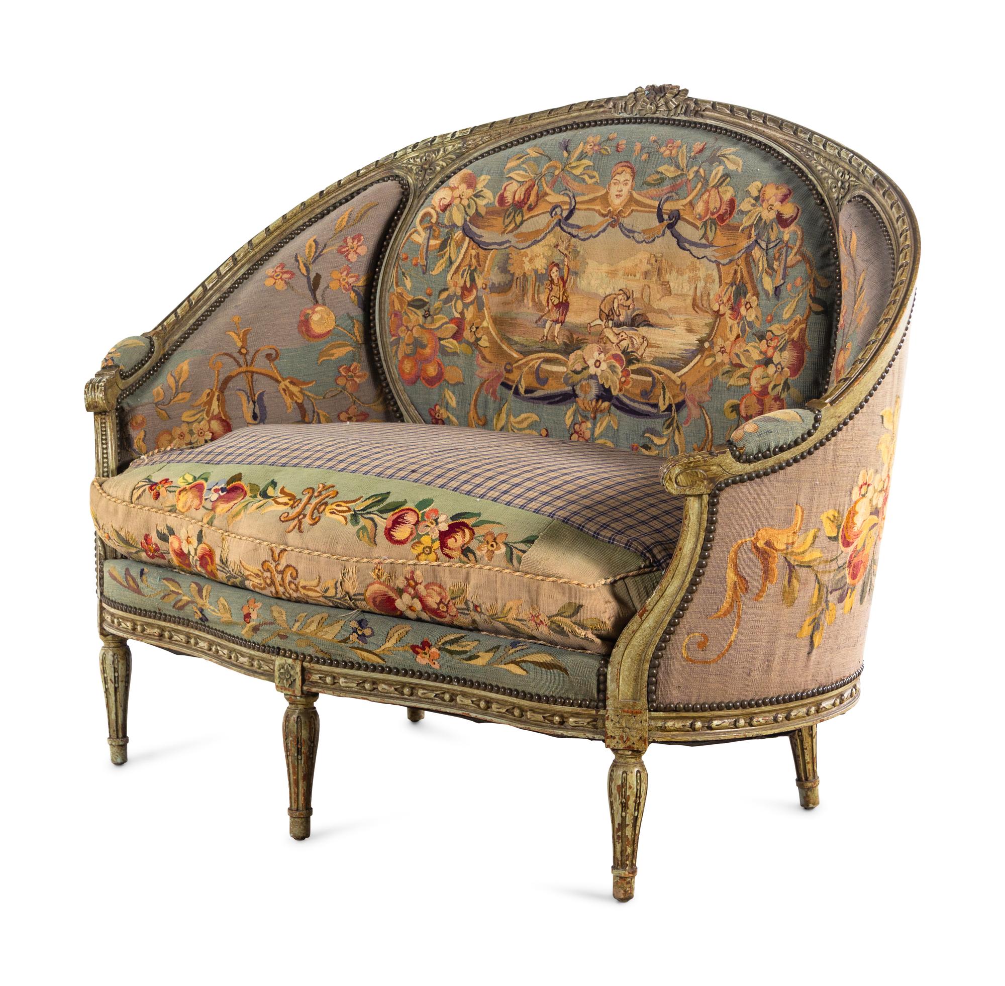A Louis XVI Style Painted Settee