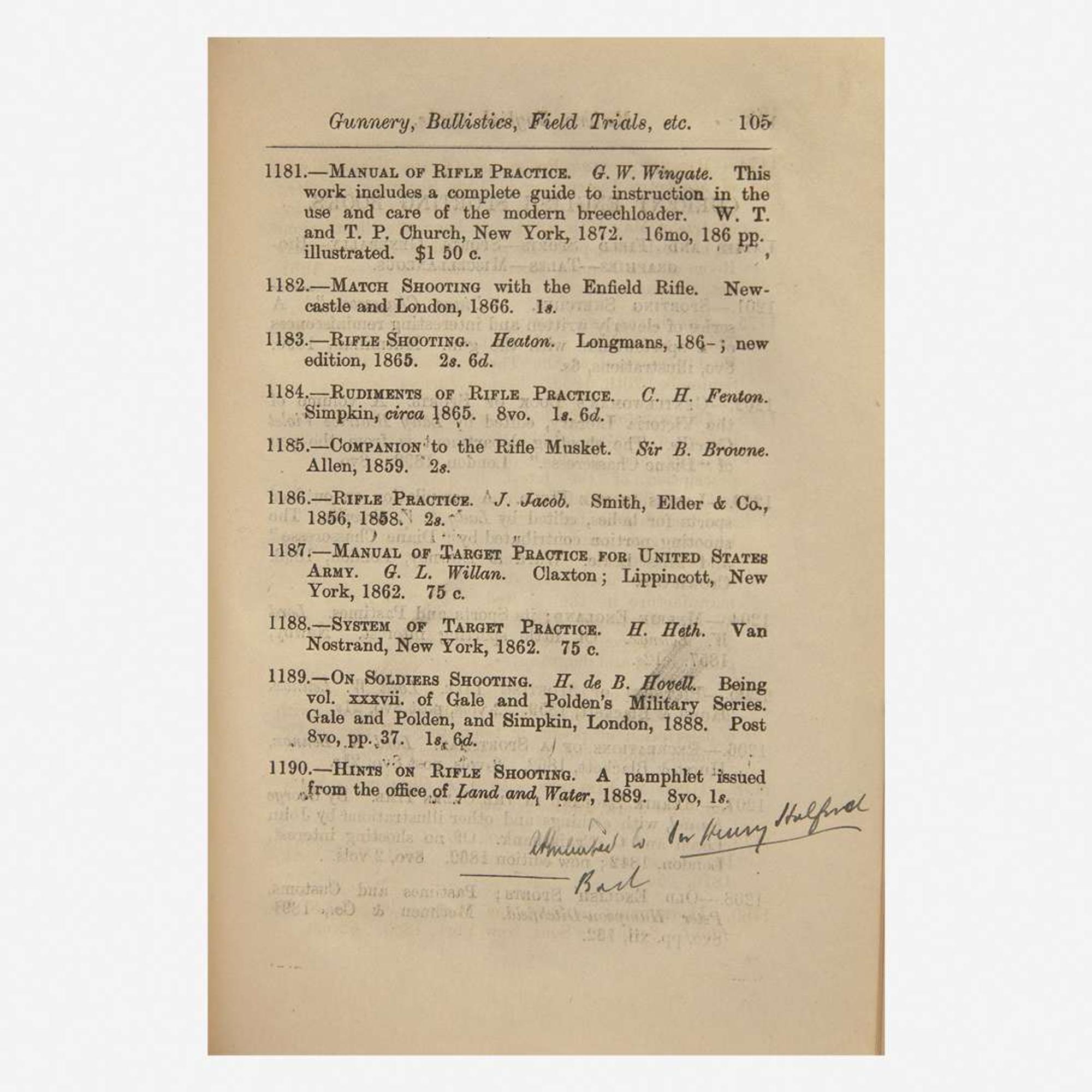 [Sporting] [Shooting] [Greener, William Oliver] Gerrare, Wirt A Bibliography of Guns and Shooting...