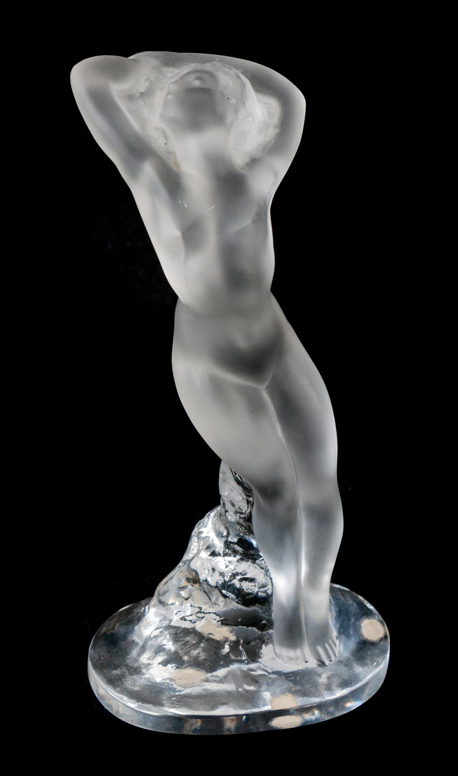 Four Lalique Molded and Frosted Glass Articles Height of tallest 9 1/2 inches — 20TH CENTURY