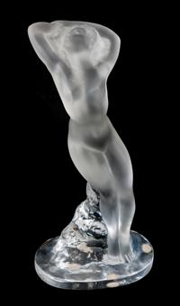 Four Lalique Molded and Frosted Glass Articles Height of tallest 9 1/2 inches — 20TH CENTURY