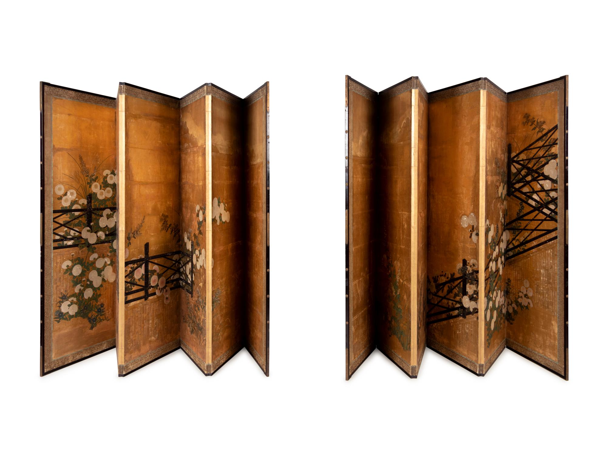 A Pair of Six-Fold Floor Screens