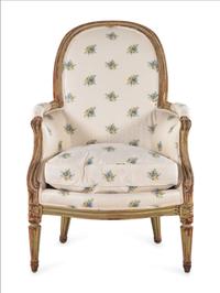 A Louis XVI Style Painted Bergere