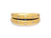 YELLOW GOLD, DIAMOND AND SAPPHIRE CONVERTIBLE RING