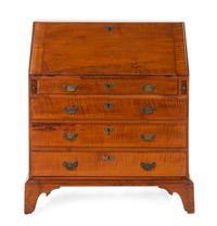 A Chippendale Tiger Maple Slant-Front Desk