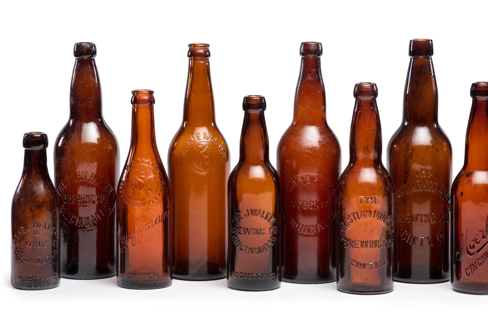 Eighteen Cincinnati Brewery Bottles