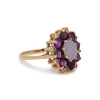 GEMSTONE AND DIAMOND RING
