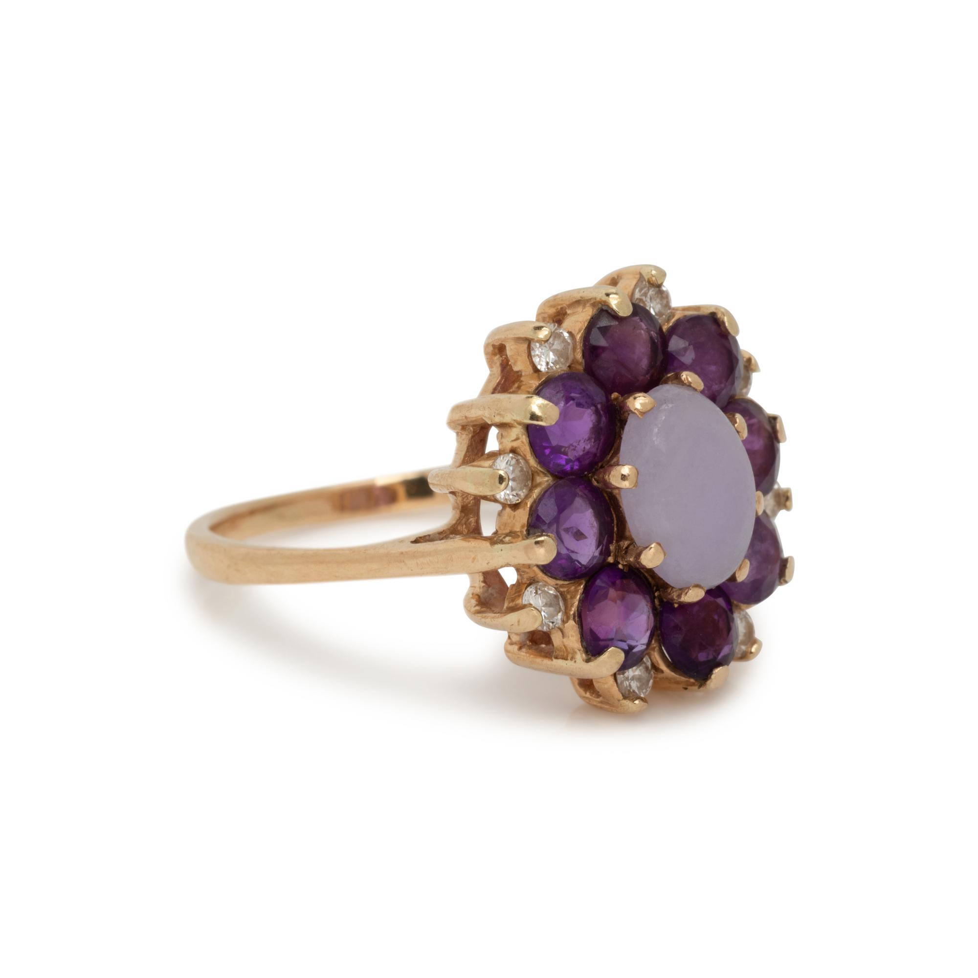 GEMSTONE AND DIAMOND RING