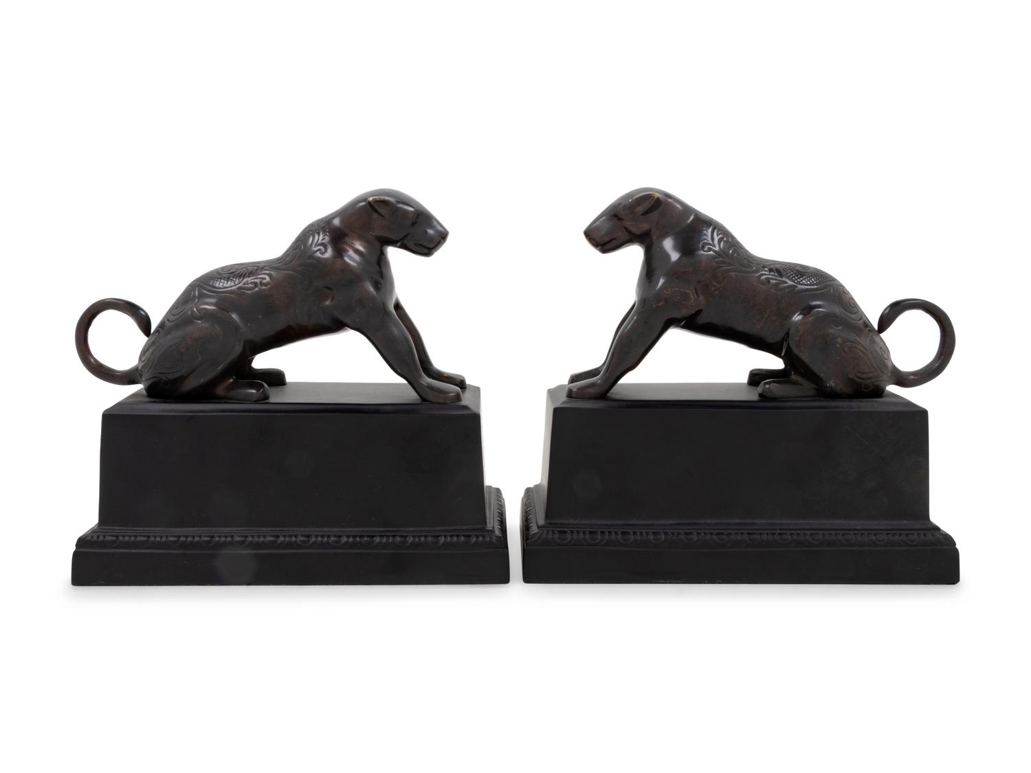 A Pair of Cast Metal Dog Bookends