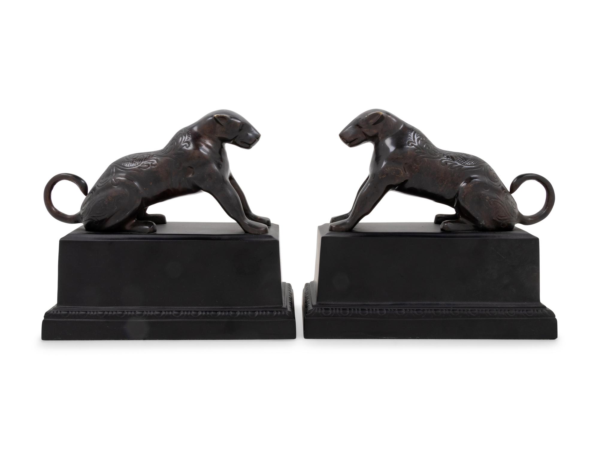 A Pair of Cast Metal Dog Bookends