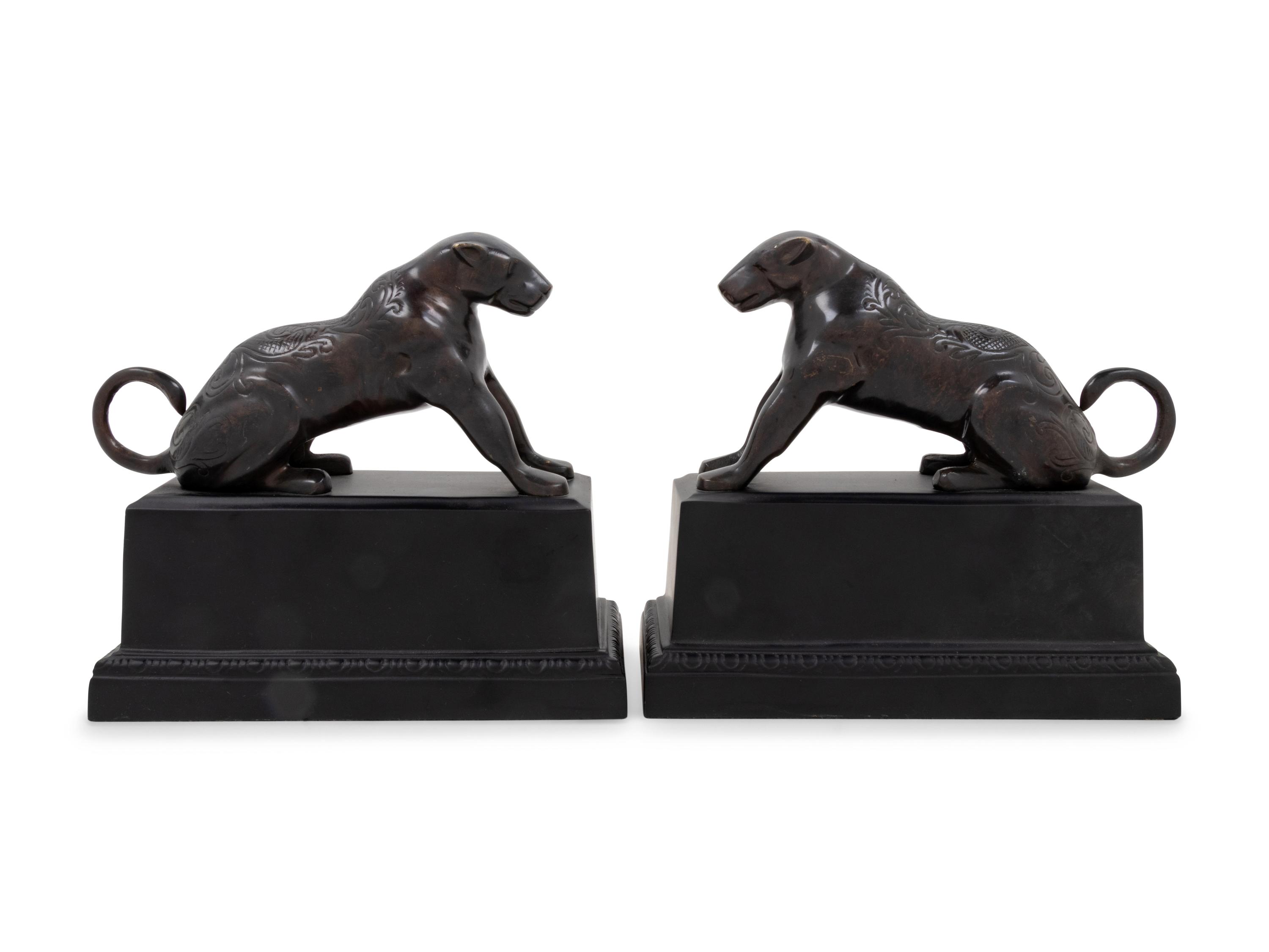 A Pair of Cast Metal Dog Bookends