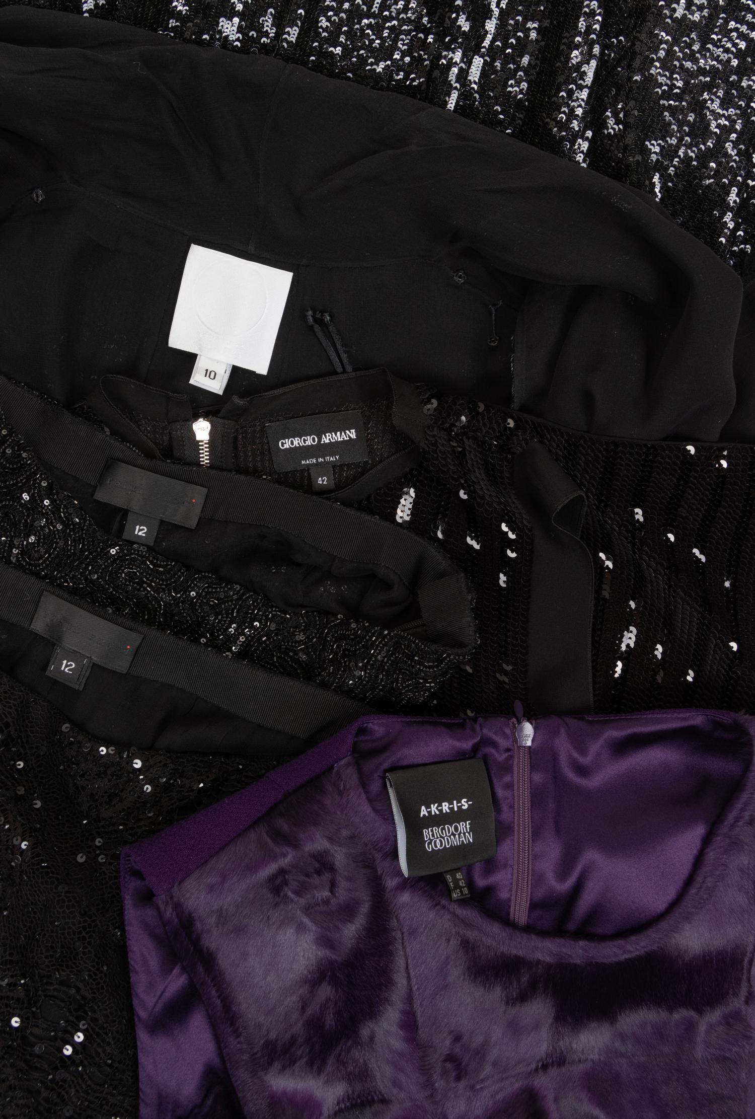 Four Sleeveless Tops and Two Sequined Pants: One Akris, One Giorgio Armani, One Unlabeled and Three Ralph Rucci