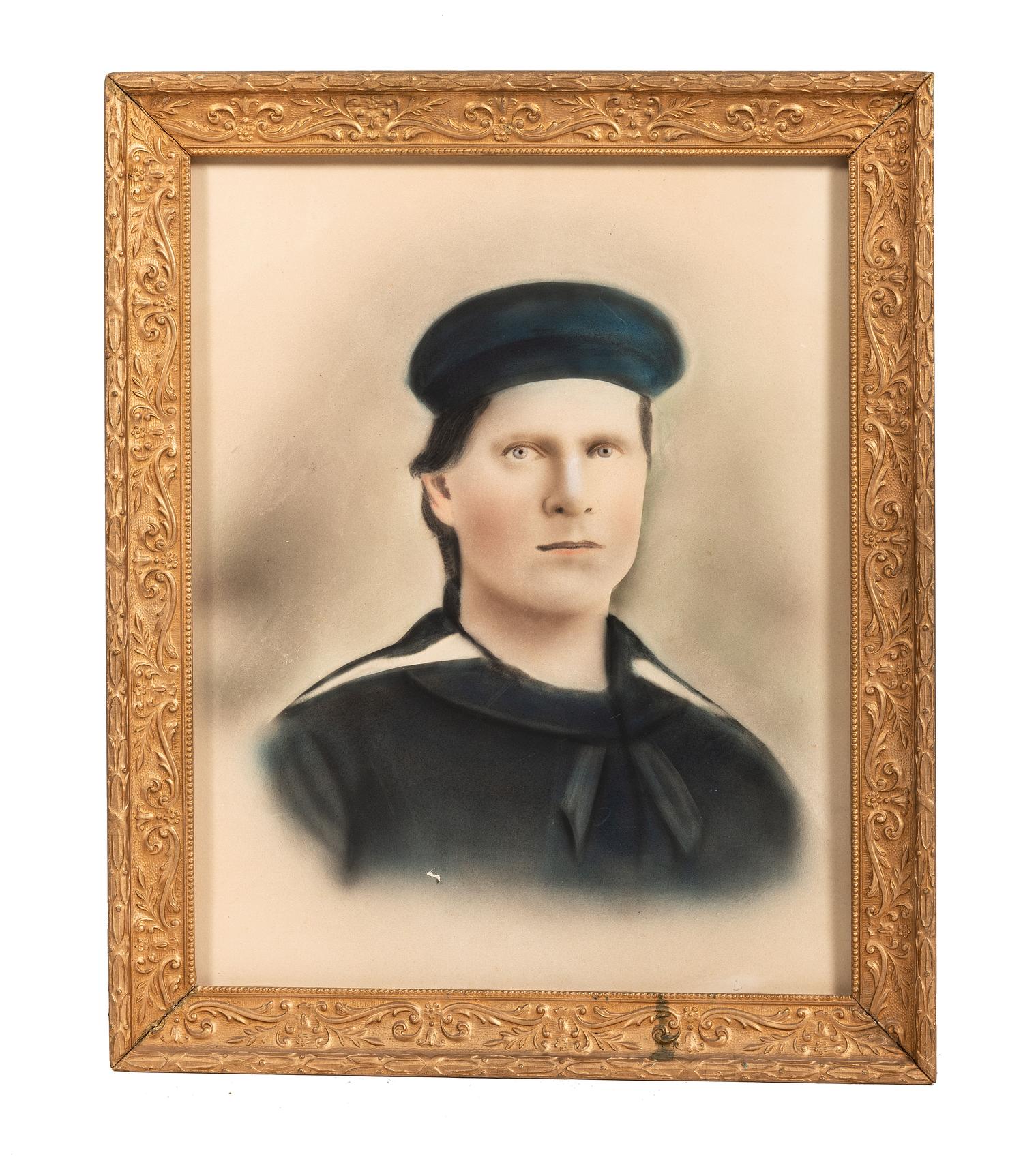 [CIVIL WAR]. A group of 4 charcoal and chalk portraits of Civil War servicemen, incl. identified sailor.