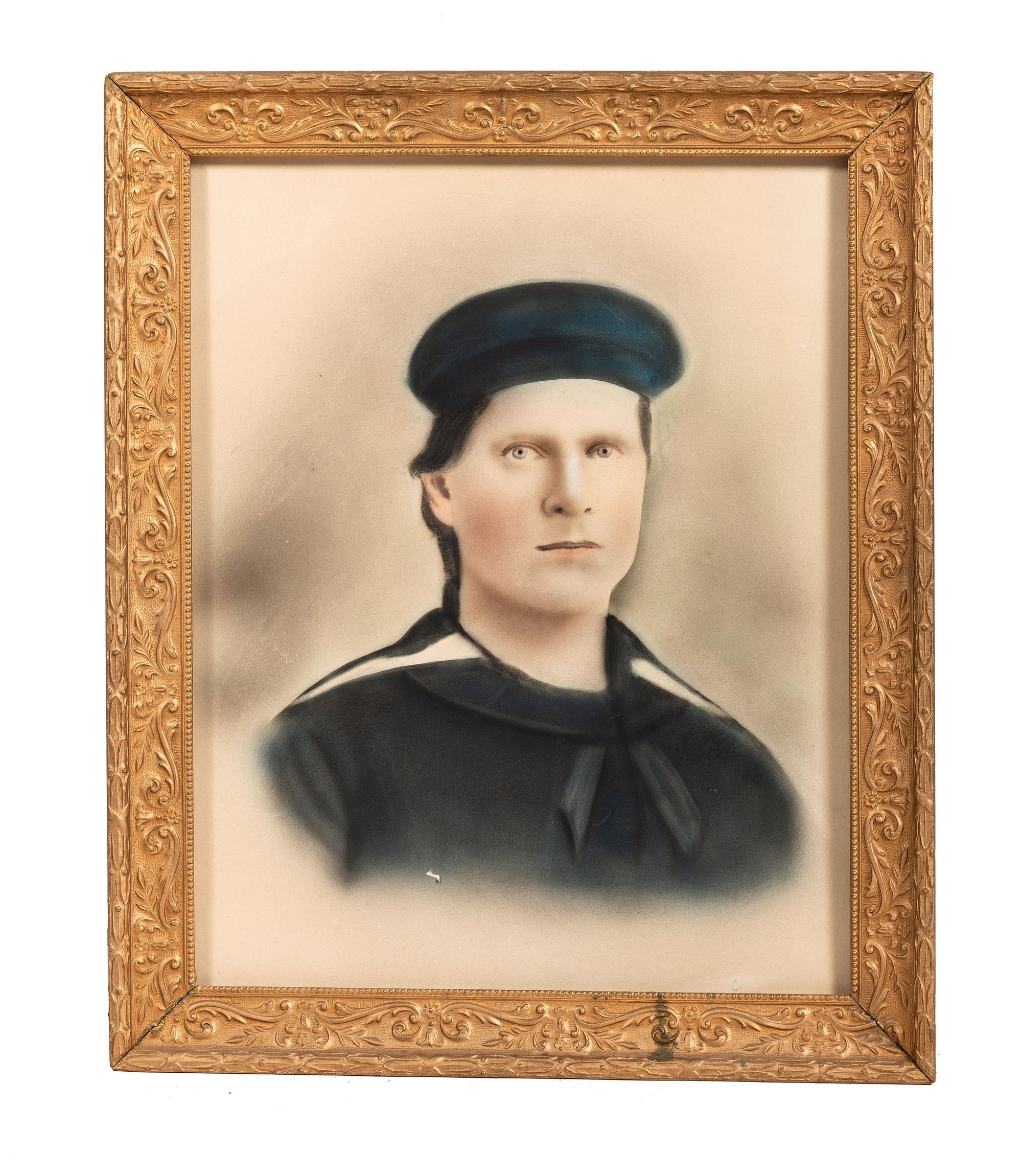 [CIVIL WAR]. A group of 4 charcoal and chalk portraits of Civil War servicemen, incl. identified sailor.